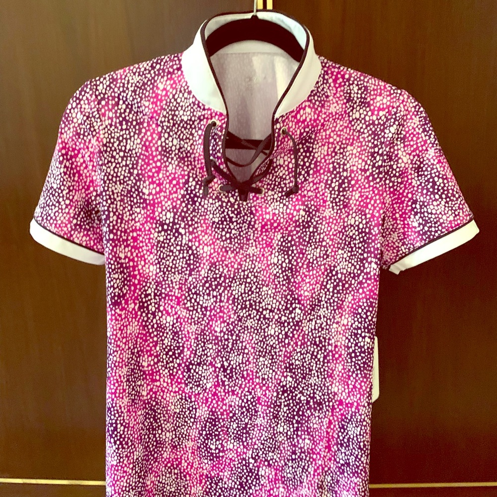 No Fit golf / tennis shirt in spatter paint